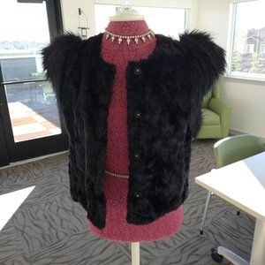 Neiman Marcus Skaist Taylor Faux Fur Vest Woman's Size Large